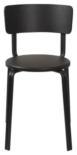 Oda Dining chair, Ash veneer/Powder coated steel, Black