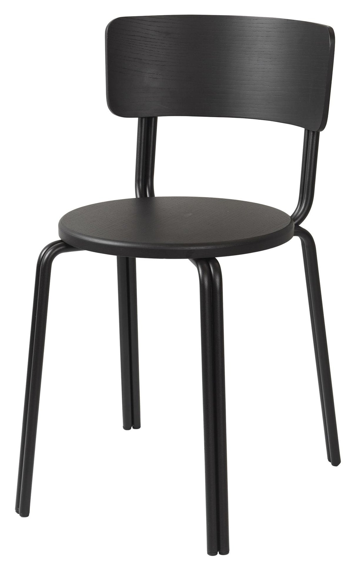 Oda Dining chair, Ash veneer/Powder coated steel, Black