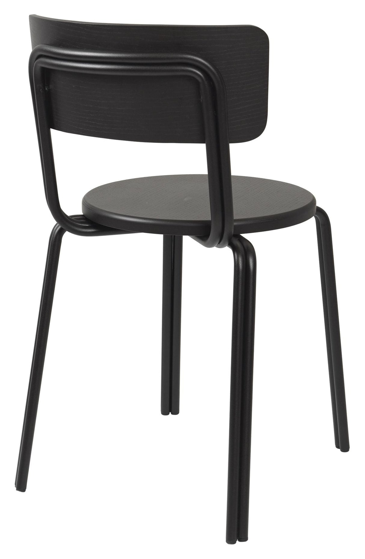 Oda Dining chair, Ash veneer/Powder coated steel, Black