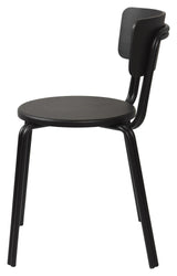 Oda Dining chair, Ash veneer/Powder coated steel, Black