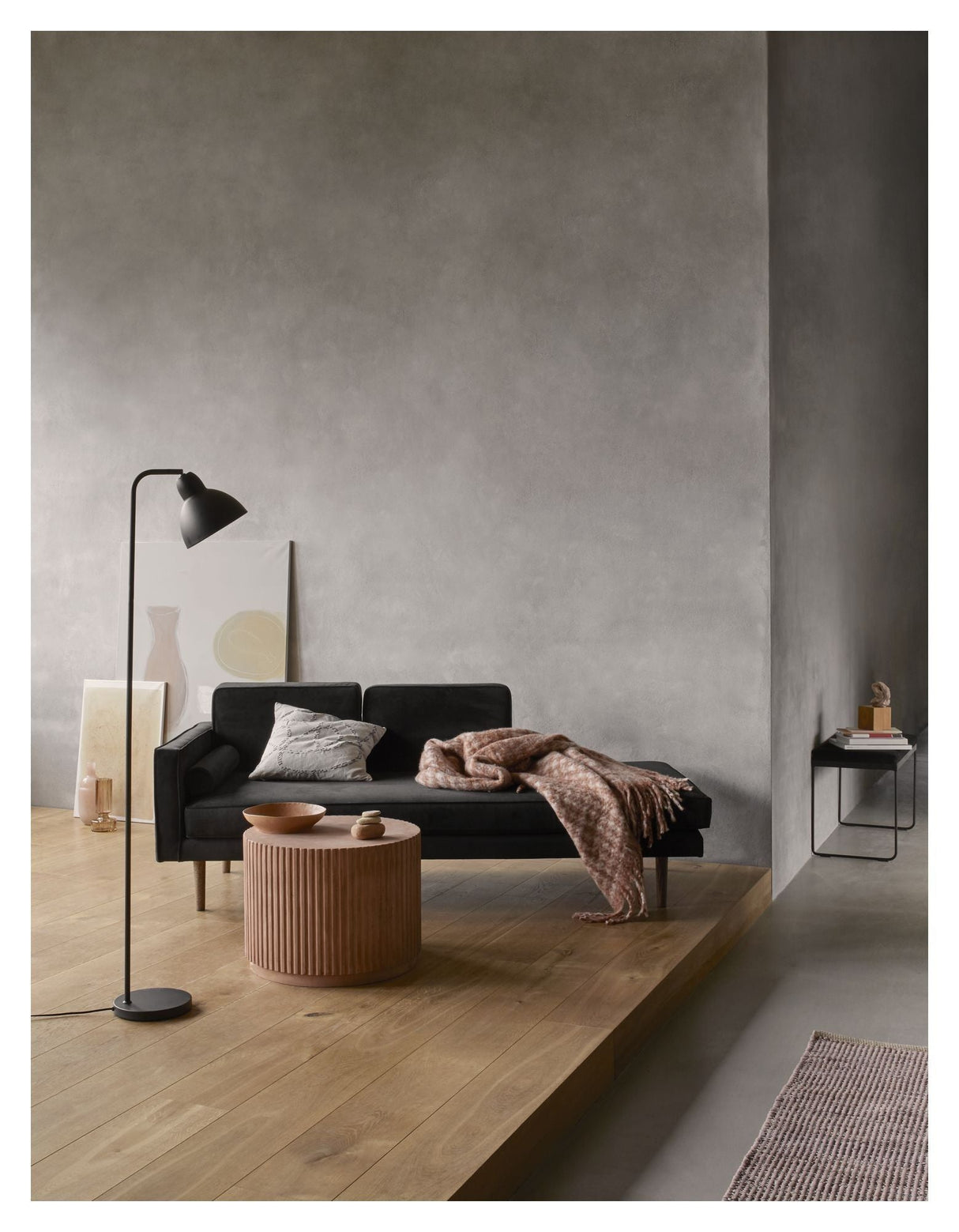 Rillo Podie Side Table Fiberconcrete Camel, Ø56