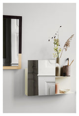 Svante Shelf w. Mirror, Rainy Day, 51x25