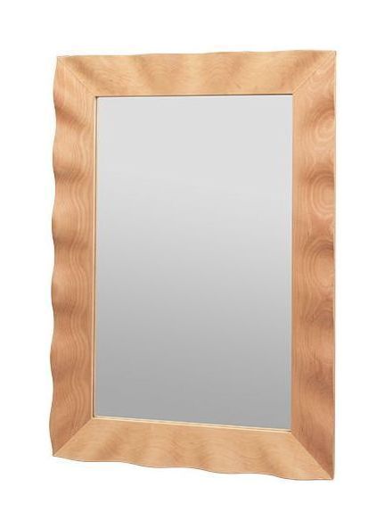 Wavy Mirror 100x70, Beech/Brown