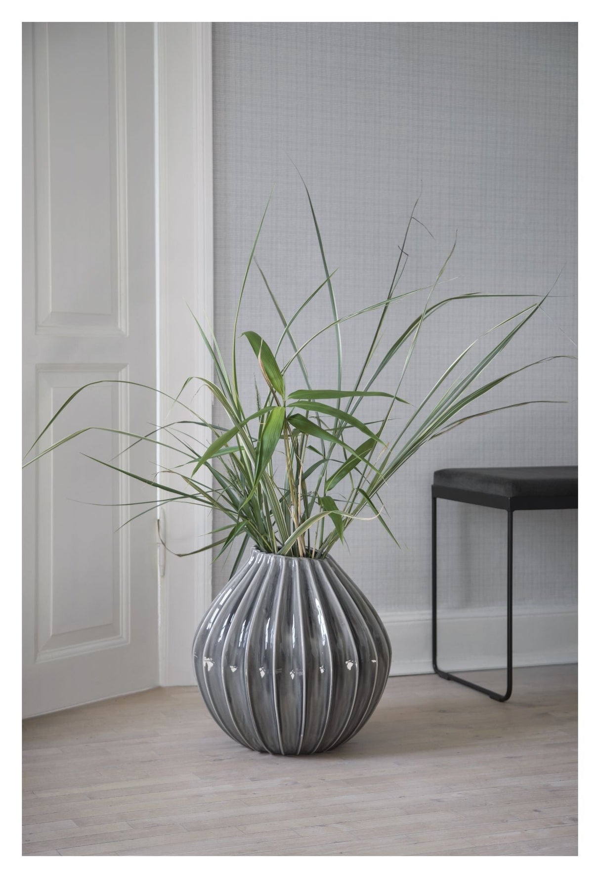 Wide Ceramic Vase XL - Smoked Pearl