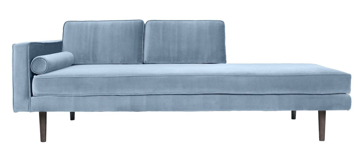 Wind Chaise Long, Pastel Blue Velvet