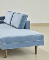 Wind Chaise Long, Pastel Blue Velvet