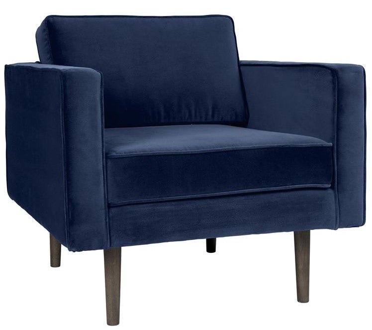 Wind Armchair, Insignia Blue velour