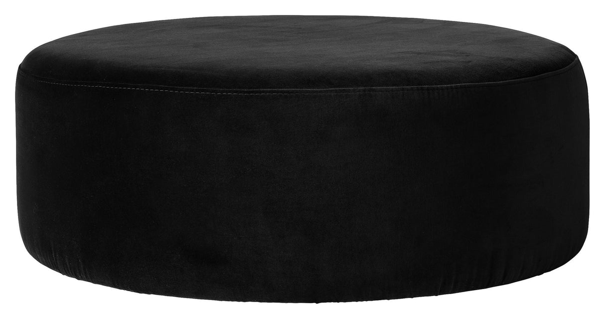 Wind Pouf, Black Velvet, Ø82