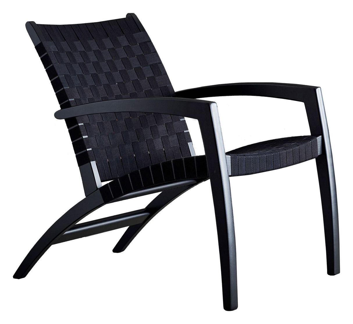 Findahl Luna Lounge Chair, oak/black with braided webbing, Black