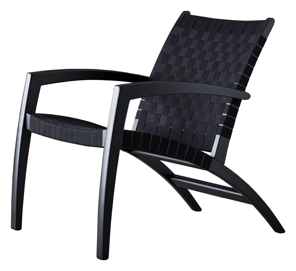 Findahl Luna Lounge Chair, oak/black with braided webbing, Black