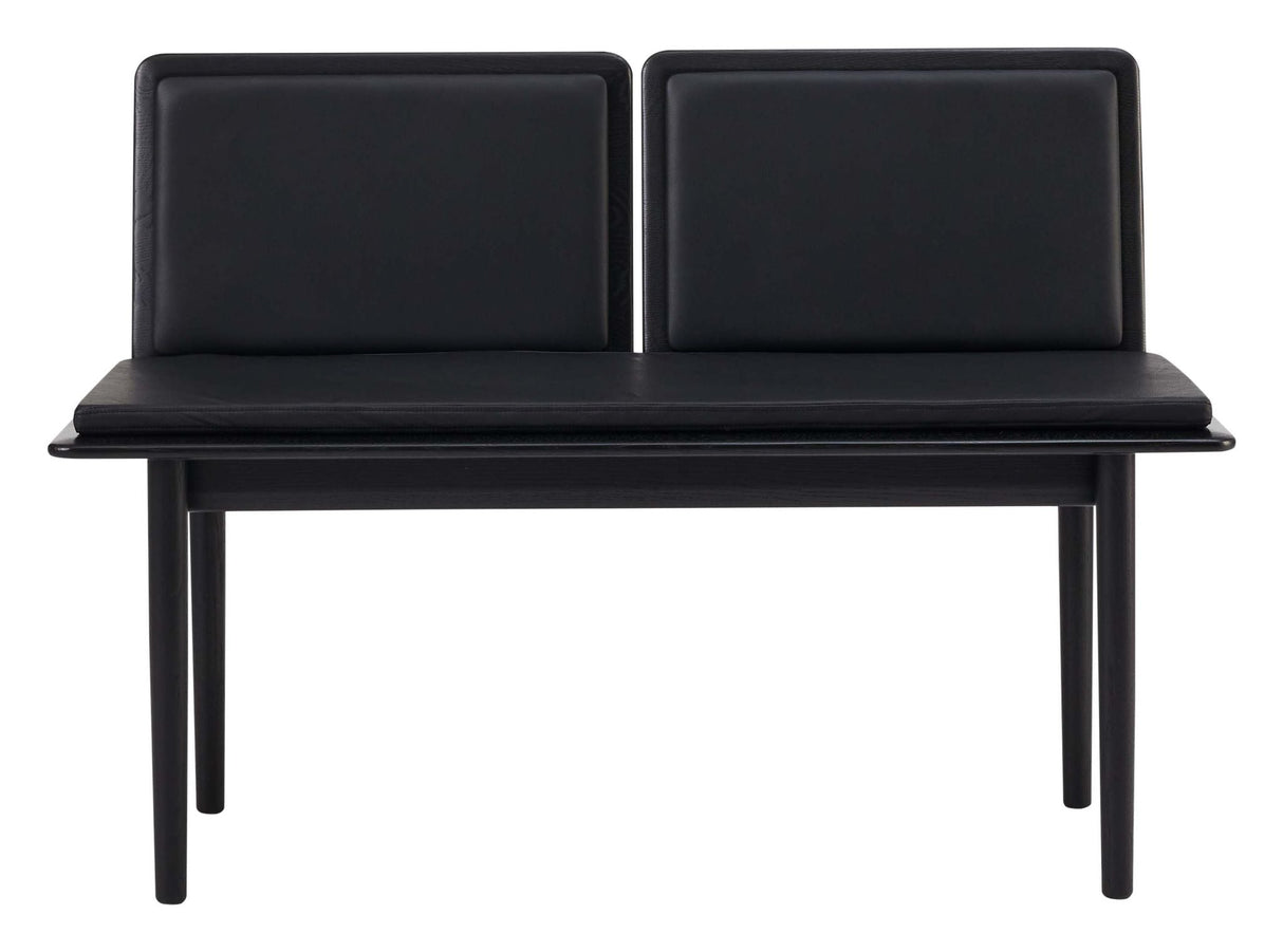 Findahl Elba Bench with 2x back and cushion, Black lacquered oak