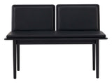 Findahl Elba Bench with 2x back and cushion, Black lacquered oak