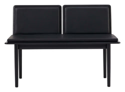 Findahl Elba Bench with 2x back and cushion, Black lacquered oak