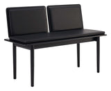 Findahl Elba Bench with 2x back and cushion, Black lacquered oak