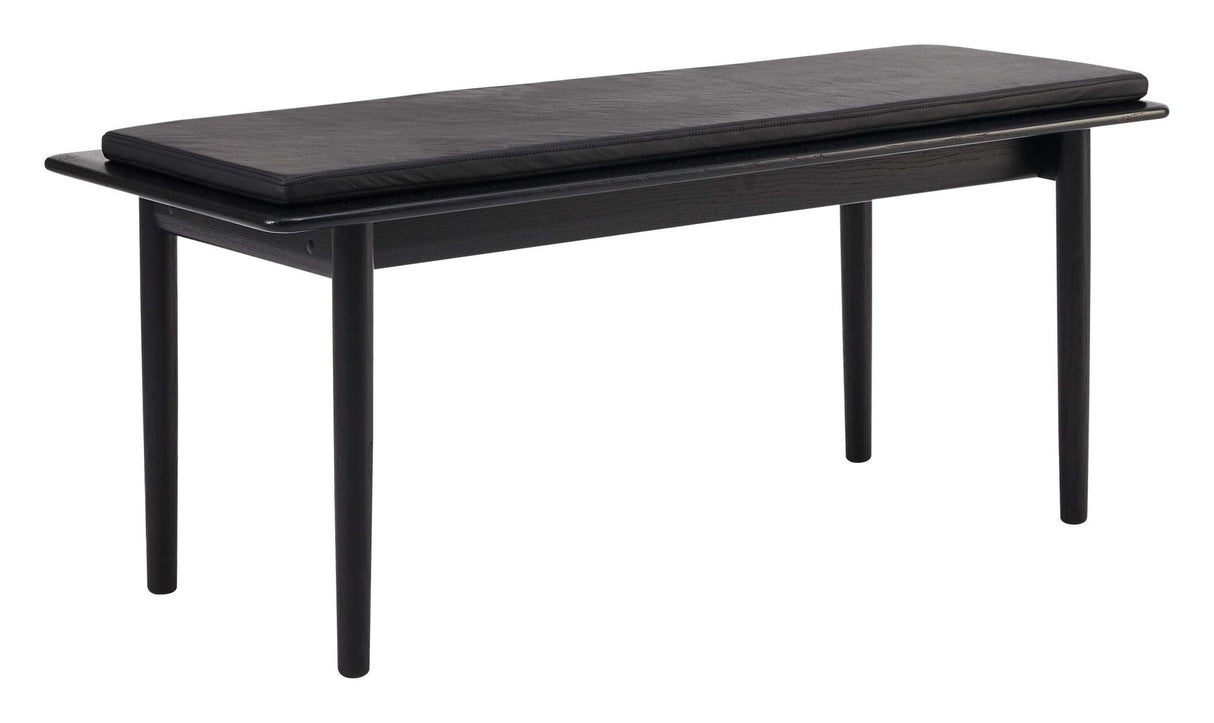 Findahl Elba Bench 115x48x46, Black lacquered oak