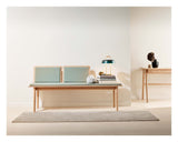 Findahl Elba Bench with 2x back and cushion, White oil treated oak