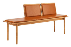 Findahl Elba Bench with 2x back and cushion, Oiled oak