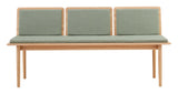 Findahl Elba Bench with 3x back and cushion, White oil treated oak