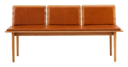 Findahl Elba Bench with 3x back and cushion, Oiled oak