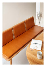 Findahl Elba Bench with 3x back and cushion, Oiled oak