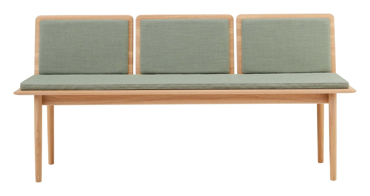 Findahl Elba Bench with 3x back and cushion, Soap-treated oak