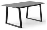 Meza Rounded Dining table 165x90 m. trapeze frame, Graphite laminate