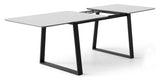 Meza Rounded Dining table 165x90 m. trapeze frame, White laminate