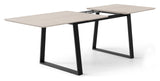 Meza Rounded Dining table 165x90 m. trapeze frame, White pigmented