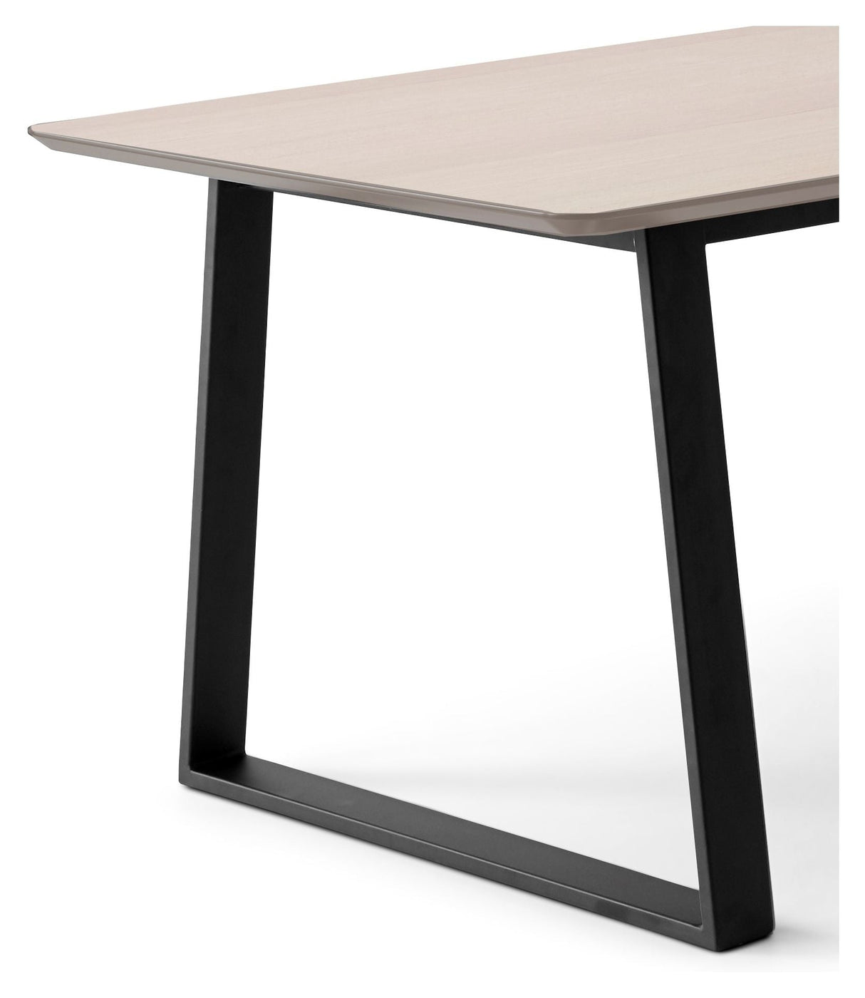 Meza Rounded Dining table 165x90 m. trapeze frame, White pigmented