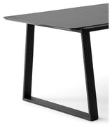 Meza Rounded Dining table 165x90 m. trapeze frame, Black laminate