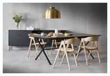 Meza Rounded Dining table 210x100 m. cross frame, Graphite laminate