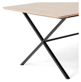 Meza Rounded Dining table 210x100 m. cross frame, White pigmented