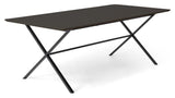 Meza Rounded Dining table 210x100 m. cross frame, Black laminate