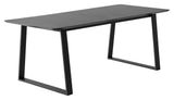 Meza Rounded Dining table 210x100 m. trapeze frame, Graphite laminate