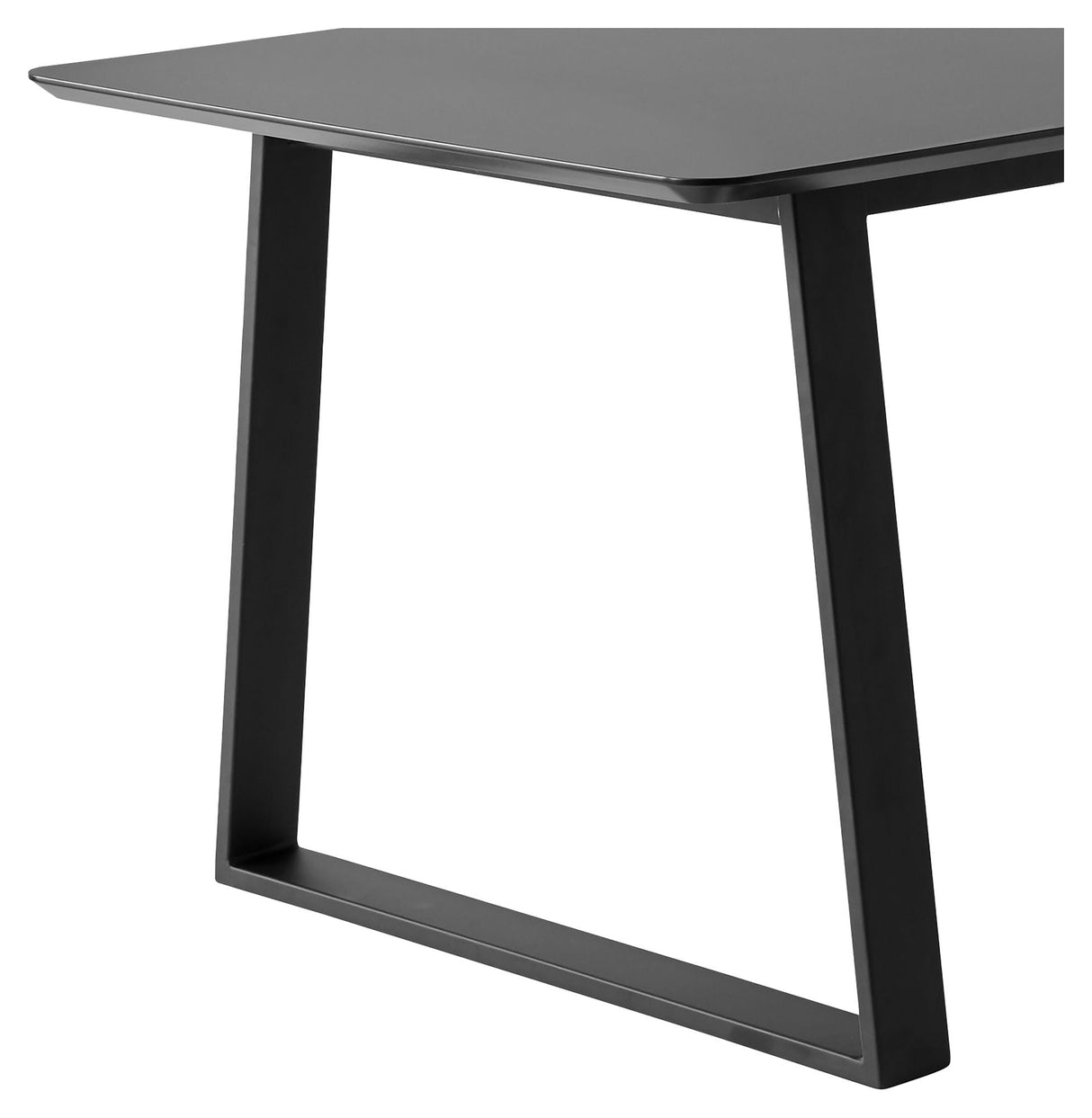 Meza Rounded Dining table 210x100 m. trapeze frame, Graphite laminate