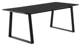 Meza Rounded Dining table 210x100 m. trapeze frame, Black laminate