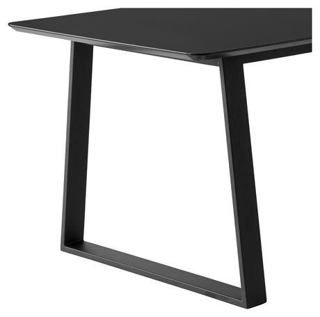 Meza Rounded Dining table 210x100 m. trapeze frame, Black laminate