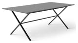 Meza Square Dining table 210x100 m. cross frame, Graphite laminate