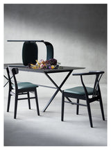 Meza Square Dining table 210x100 m. cross frame, Graphite laminate