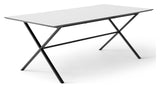 Meza Square Dining table 210x100 m. cross frame, White laminate