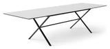 Meza Square Dining table 210x100 m. cross frame, White laminate