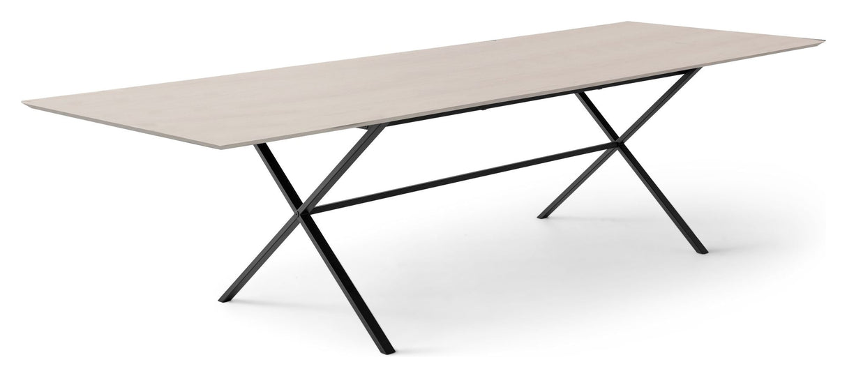 Meza Square Dining table 210x100 m. cross frame, White pigmented