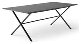 Meza Square Dining table 210x100 m. cross frame, Black laminate