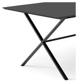 Meza Square Dining table 210x100 m. cross frame, Black laminate