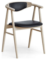 Tradition dining chair, oak/white oil Sydney black leather m/p.ryg