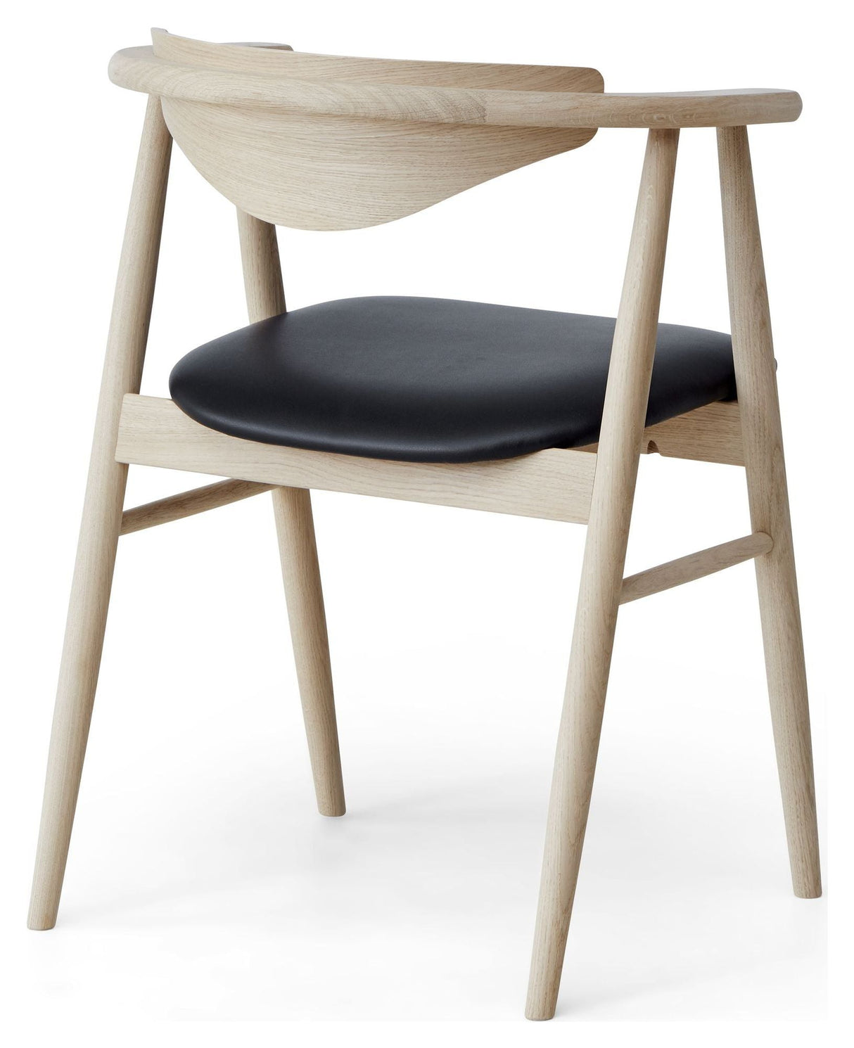 Tradition dining chair, oak/white oil Sydney black leather m/p.ryg