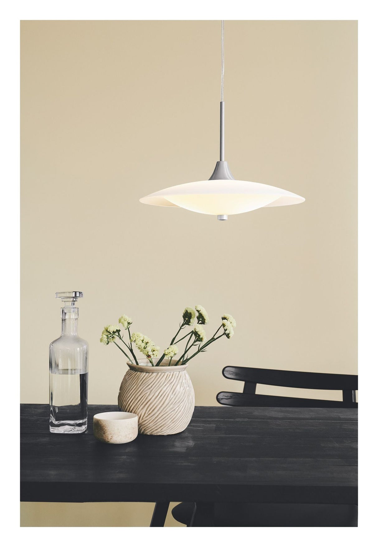 Baroni Pendant luminaire Ø40, Opal/Aluminum