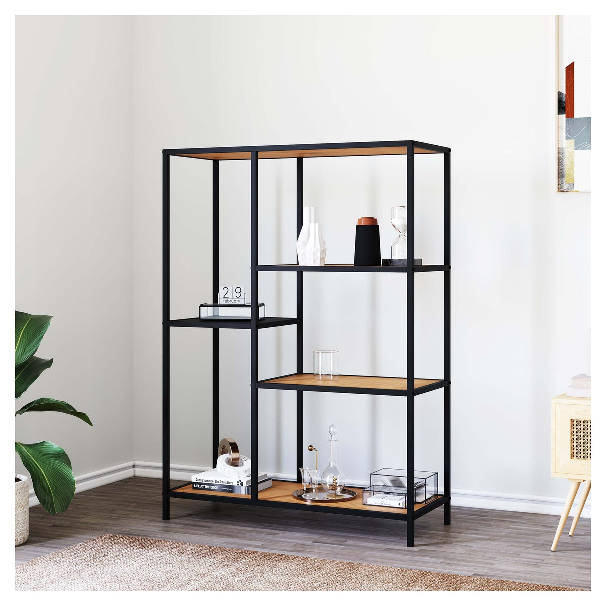 Altino, shelf 112cm - black/oak