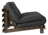 Roots 140 Sofa bed, Brown lacquered pine, Dark Gray