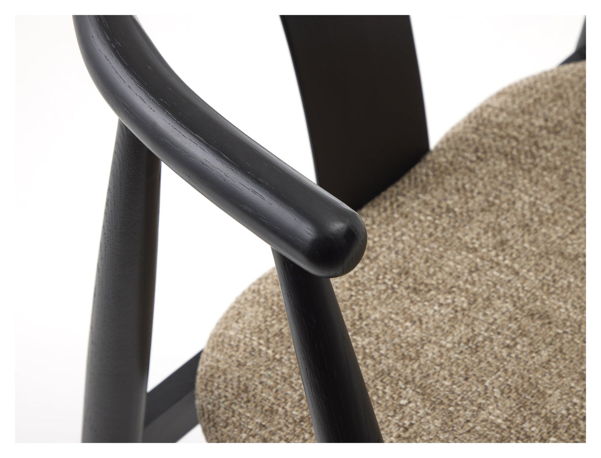 Relate, dining chair w/armrests - black/latte